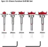 Positioning woodworking hole opener set 5PC hard alloy flat wing drill limit adjustable hinge reaming drill bit Specification image